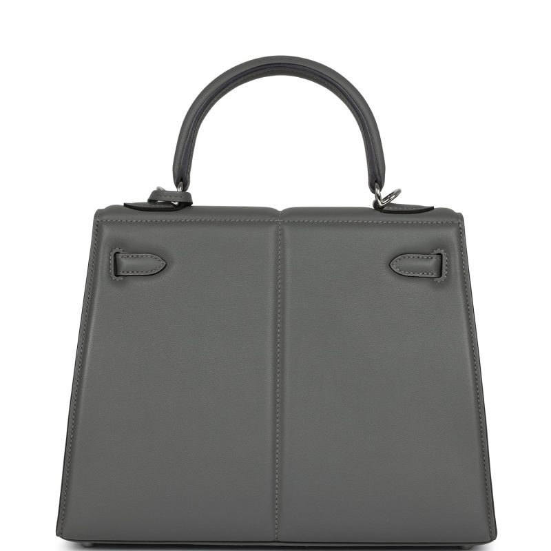 Hermes Kelly Sellier 25 Gris Meyer Swift Palladium Hardware - Image 4