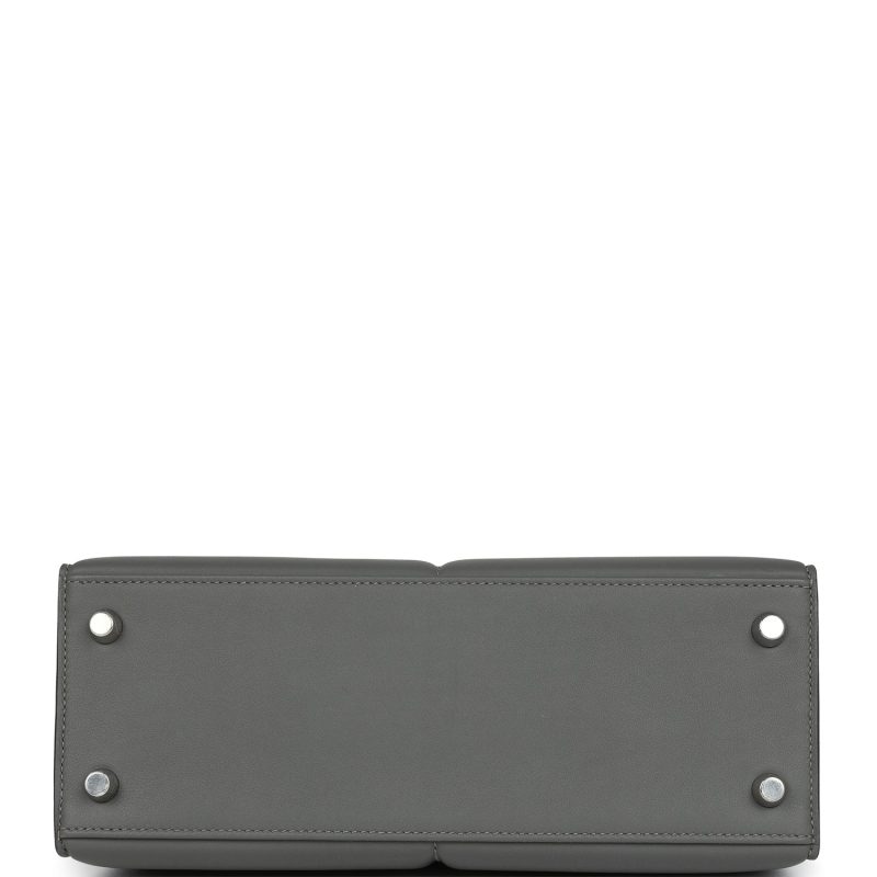 Hermes Kelly Sellier 25 Gris Meyer Swift Palladium Hardware - Image 5