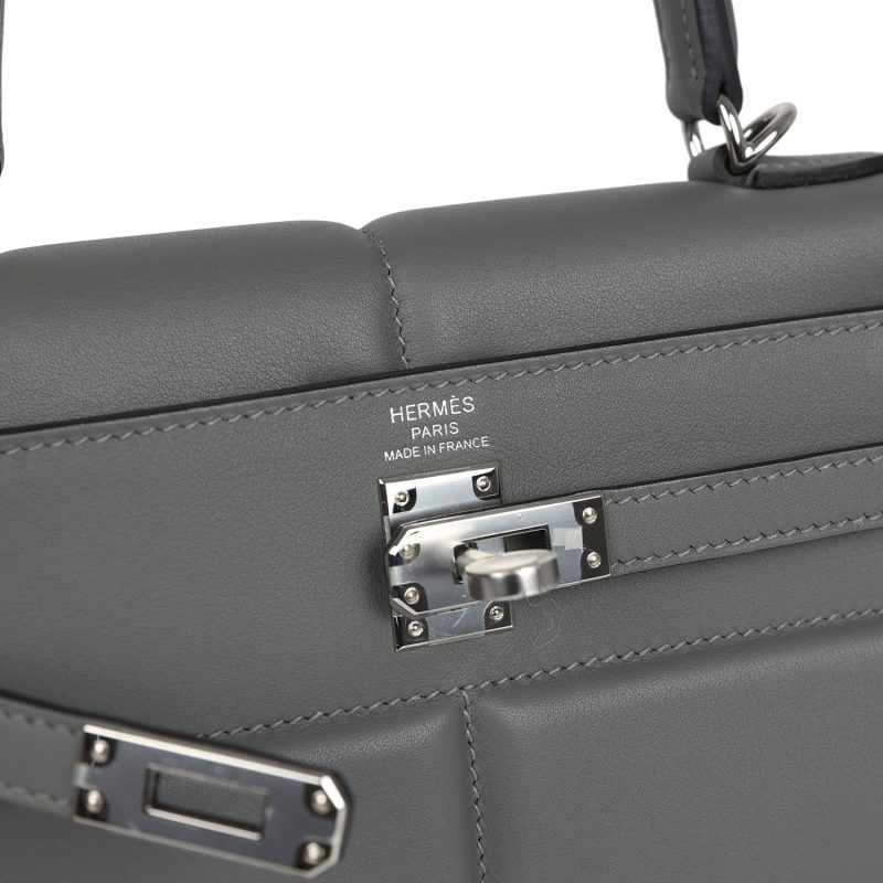 Hermes Kelly Sellier 25 Gris Meyer Swift Palladium Hardware - Image 6