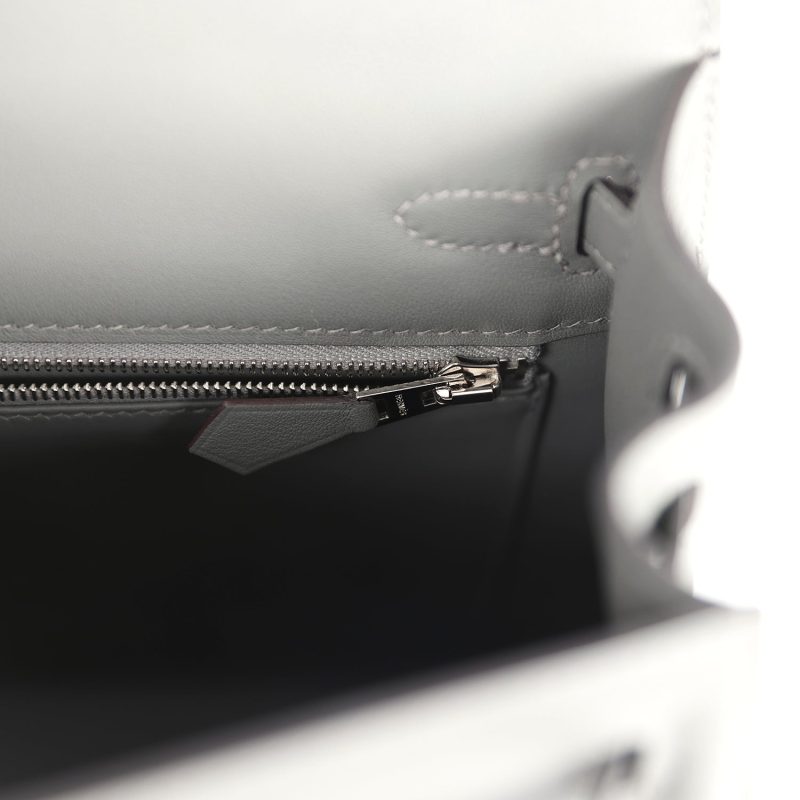 Hermes Kelly Sellier 25 Gris Meyer Swift Palladium Hardware - Image 8