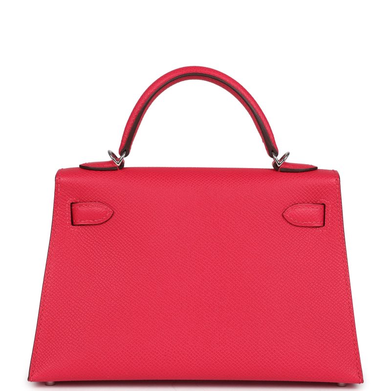Hermes Kelly Sellier 20 Rose Extreme Epsom Palladium Hardware - Image 4