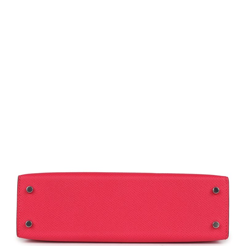 Hermes Kelly Sellier 20 Rose Extreme Epsom Palladium Hardware - Image 5