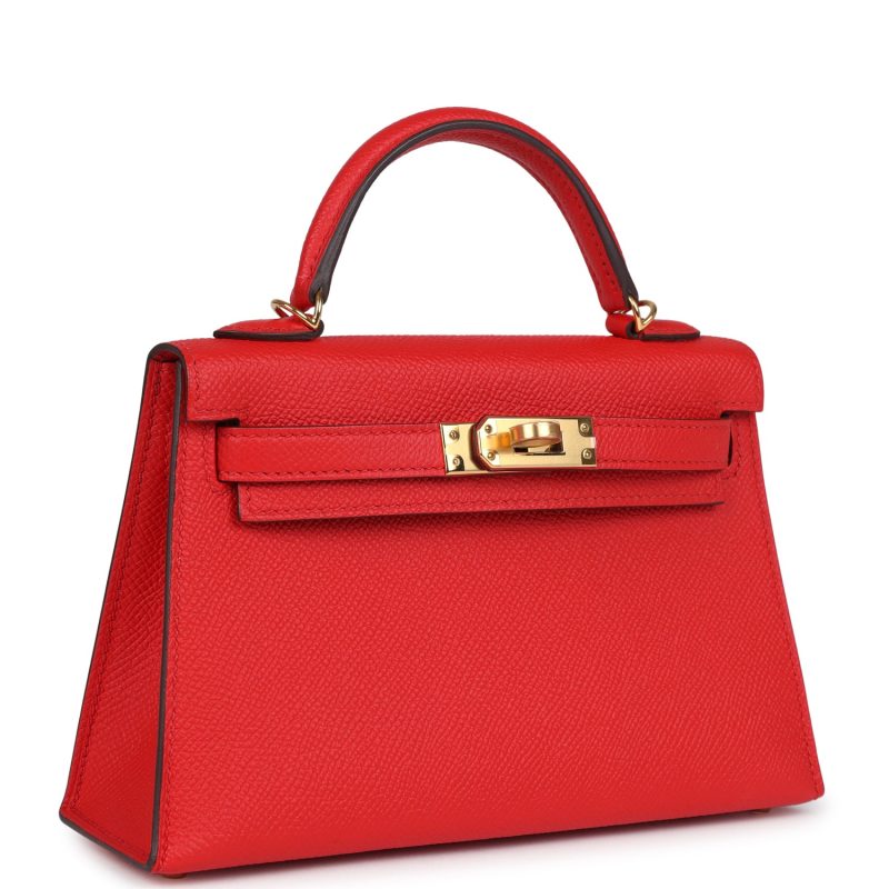 Hermes Kelly Sellier 20 Rouge de Coeur Epsom Gold Hardware - Image 2