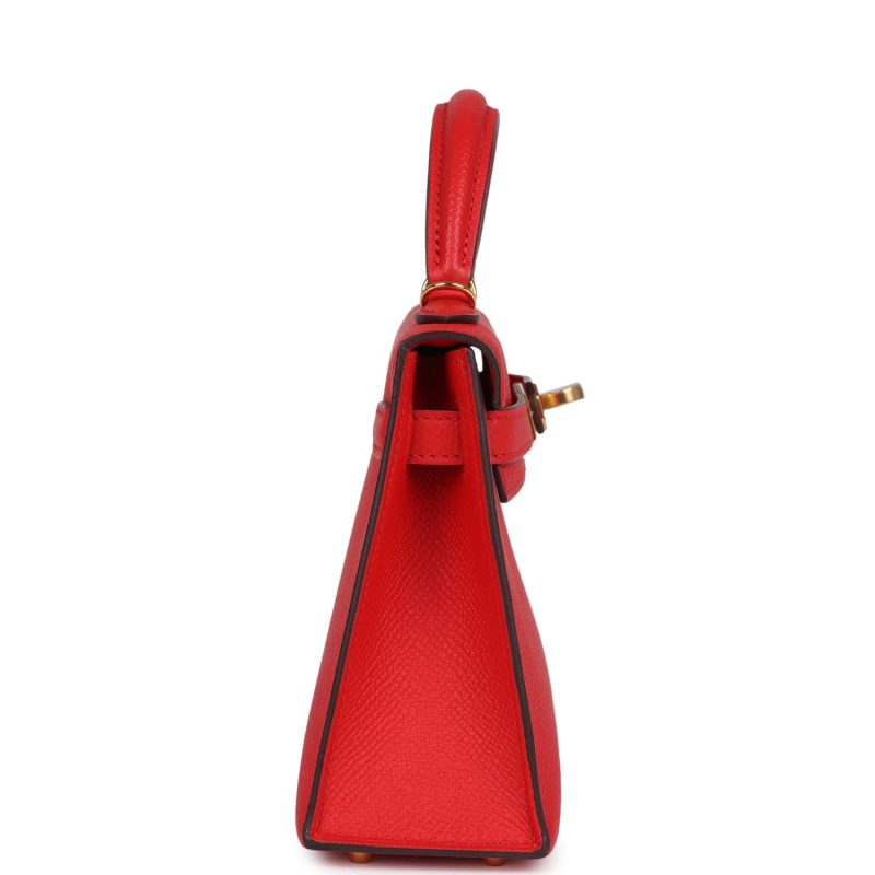 Hermes Kelly Sellier 20 Rouge de Coeur Epsom Gold Hardware - Image 3