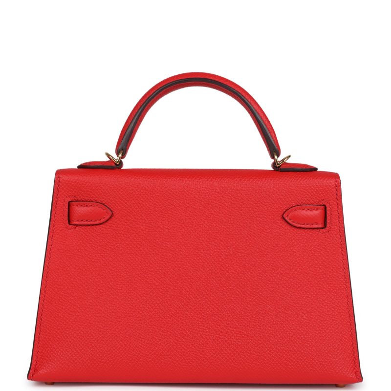 Hermes Kelly Sellier 20 Rouge de Coeur Epsom Gold Hardware - Image 4