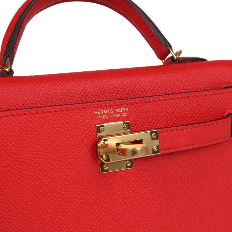 Hermes Kelly Sellier 20 Rouge de Coeur Epsom Gold Hardware - Image 6