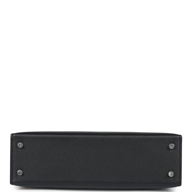 Hermes Kelly Sellier 20 Black Madame and Shiny Varanus Lizard Touch Palladium Hardware - Image 5