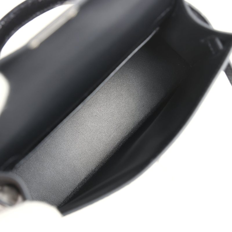 Hermes Kelly Sellier 20 Black Madame and Shiny Varanus Lizard Touch Palladium Hardware - Image 7