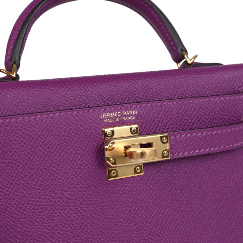 Hermes Kelly Sellier 20 Anemone Epsom Gold Hardware - Image 6