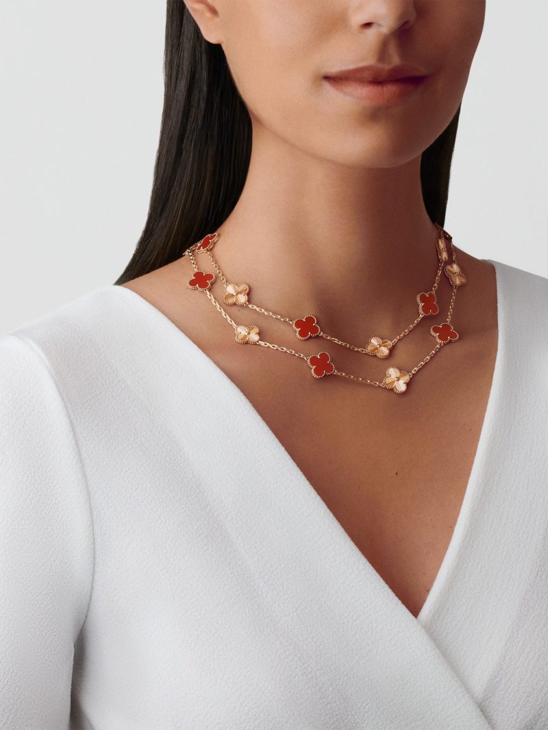 Vintage Alhambra long necklace, 20 motifs - Image 4