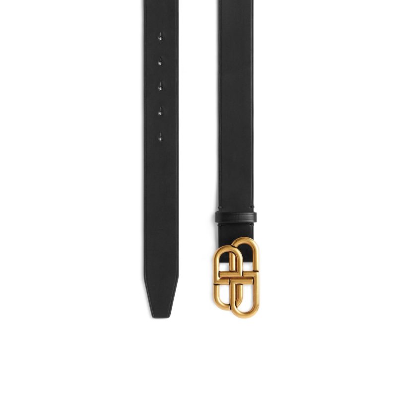 Women’s Bb Thin Belt in Black - Image 2