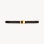 la 66 buckle belt in crocodile-embossed leather