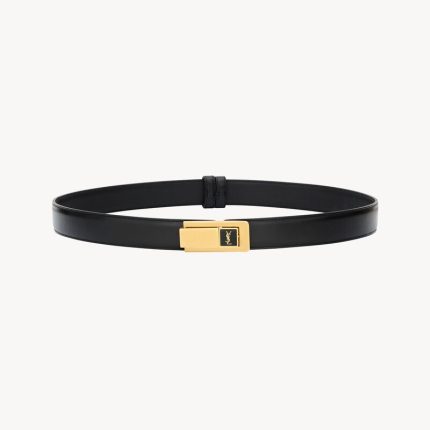 charniere buckle belt in smooth leather