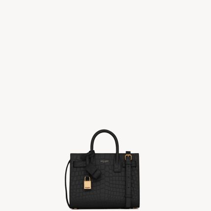 YSL Sac De Jour In Crocodile Embossed Leather – Nano