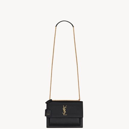 YSL Sunset Medium in Coated-Bark Leather