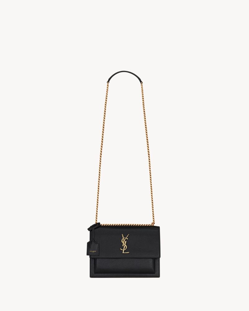 YSL Sunset Medium in Coated-Bark Leather