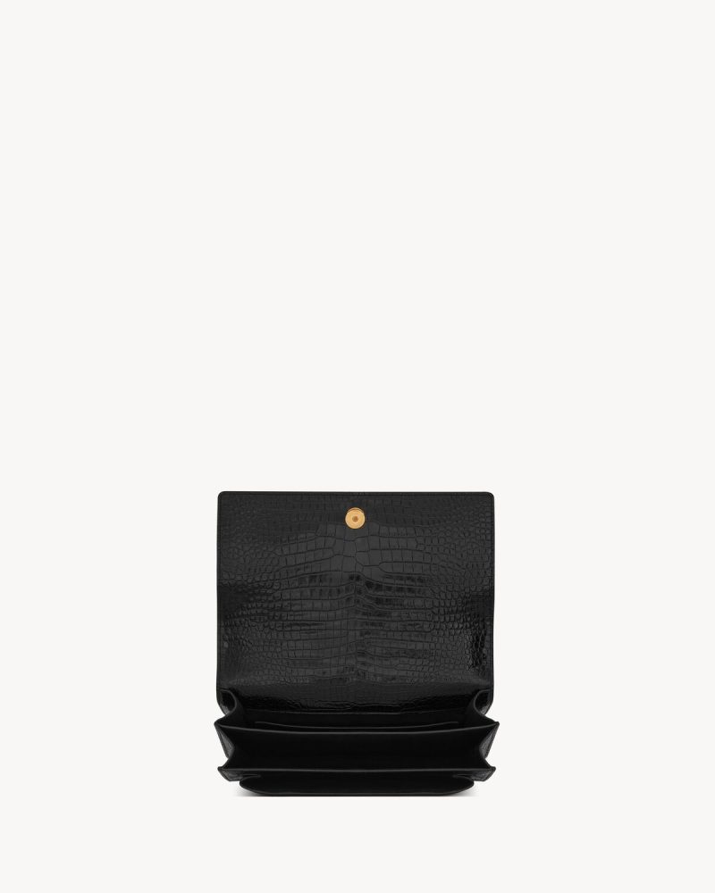 YSL Sunset Large in Crocodile-Embossed Leather - Image 3