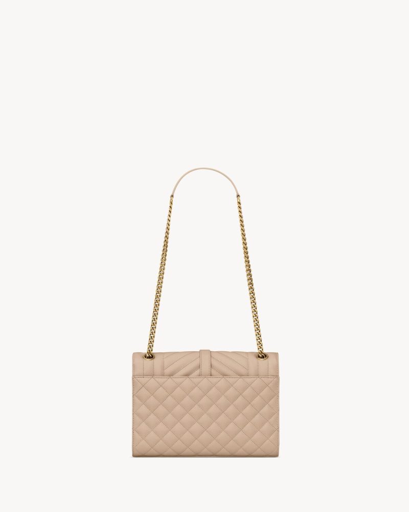 YSL Envelope Medium in Quilted Grain De Poudre Embossed Leather - Image 5