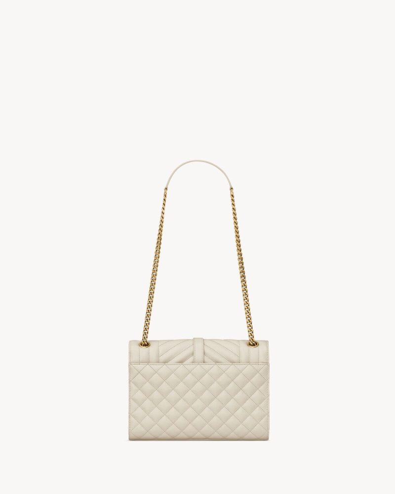 YSL Envelope Medium in Quilted Grain De Poudre Embossed Leather - Image 5