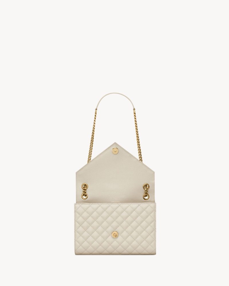 YSL Envelope Medium in Quilted Grain De Poudre Embossed Leather - Image 3