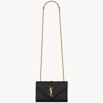 YSL Envelope Small in Quilted Grain De Poudre Embossed Leather