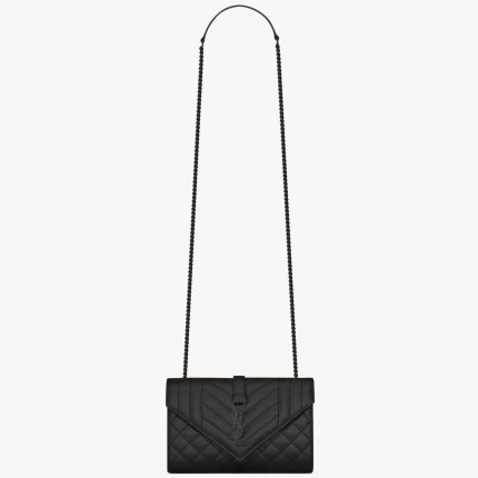 YSL Envelope Small in Quilted Grain De Poudre Embossed Leather