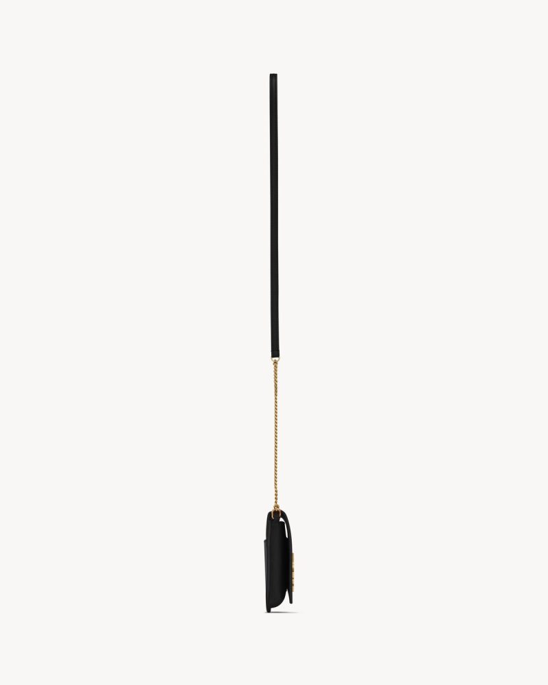 YSL Cassandre Phone Holder in Smooth Leather - Image 4