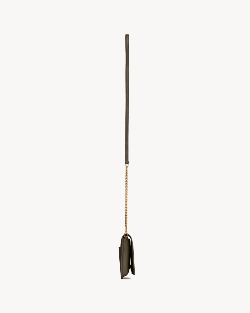 YSL Cassandre Phone Holder in Smooth Leather - Image 4