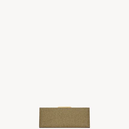 YSL Midnight Small Clutch In Silk Satin And Crystals