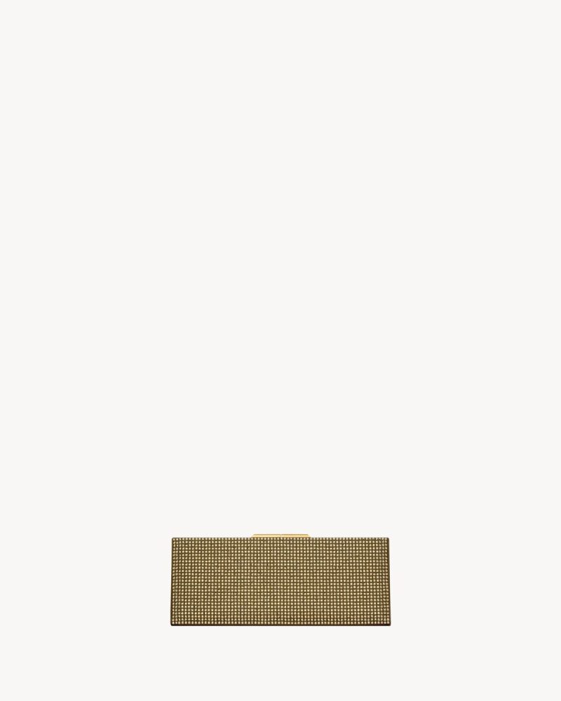 YSL Midnight Small Clutch In Silk Satin And Crystals