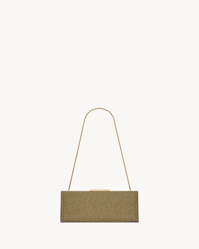 YSL Midnight Small Clutch In Silk Satin And Crystals - Image 2