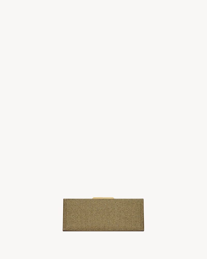 YSL Midnight Small Clutch In Silk Satin And Crystals - Image 3