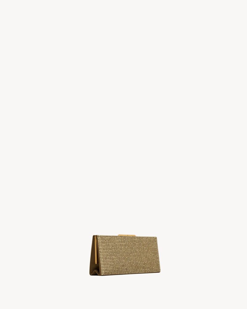 YSL Midnight Small Clutch In Silk Satin And Crystals - Image 5