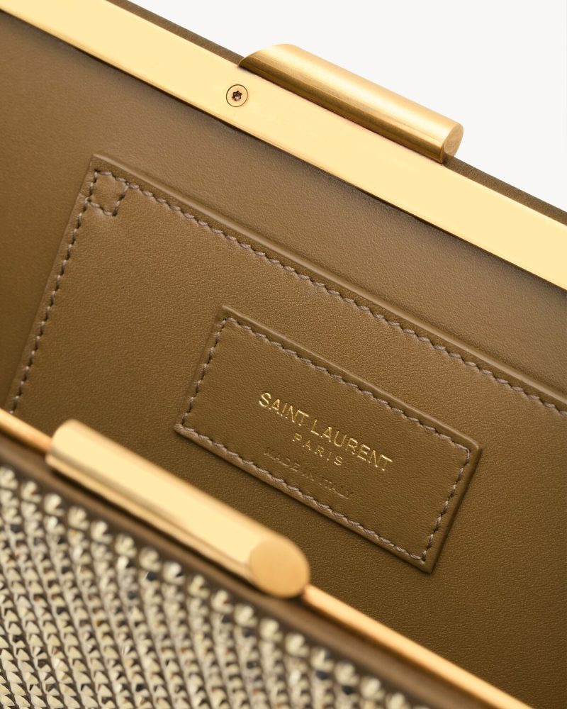 YSL Midnight Small Clutch In Silk Satin And Crystals - Image 6