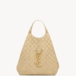 YSL Icare Maxi Shopping Bag In Quilted Nubuck Suede