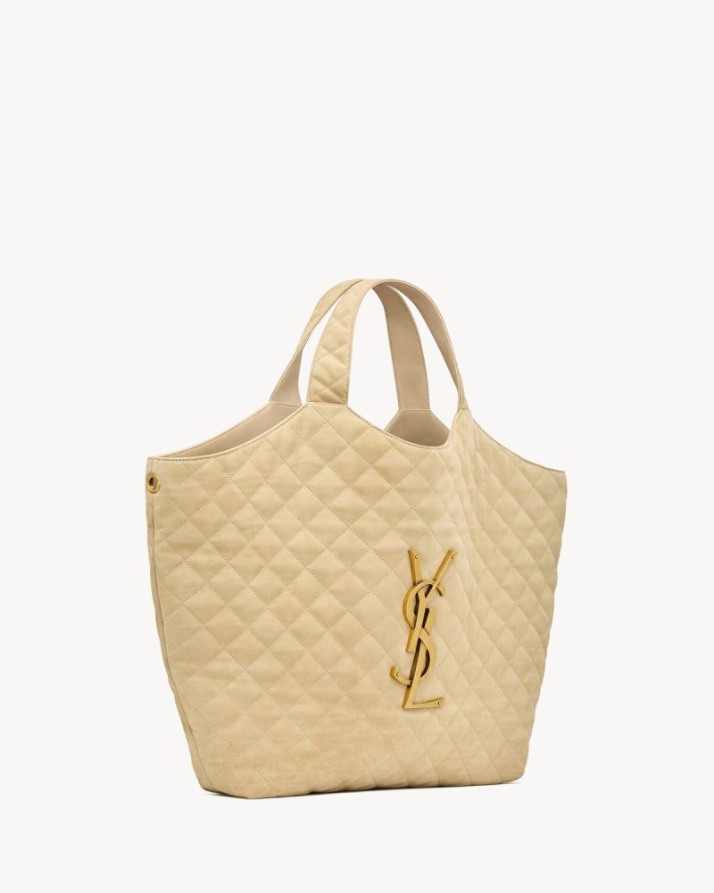 YSL Icare Maxi Shopping Bag In Quilted Nubuck Suede - Image 7