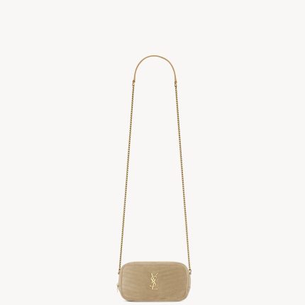 YSL Mini Lou In Quilted Suede