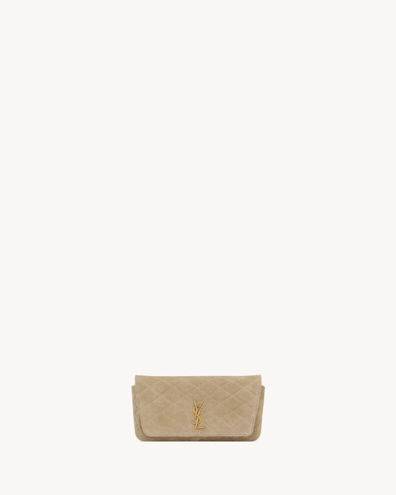 YSL Gaby Chain Phone Holder in Quilted Suede - Image 6