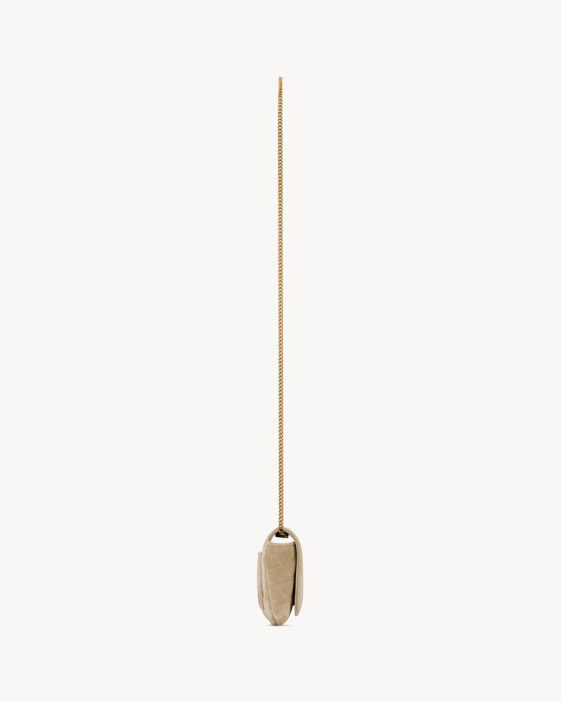 YSL Gaby Chain Phone Holder in Quilted Suede - Image 4