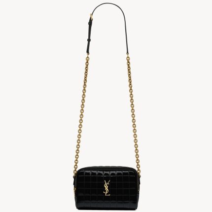 YSL Cassandre Matelassé Carré Camera Bag in Shiny Canvas