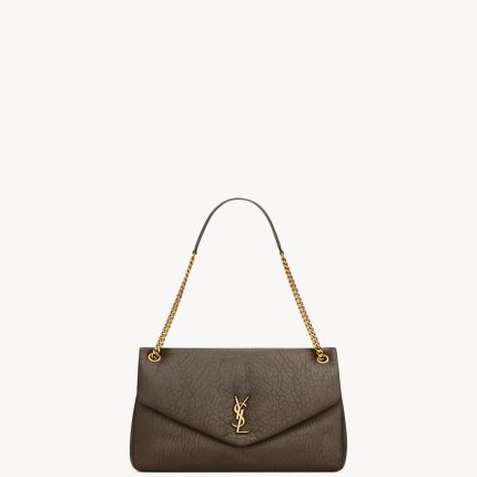 YSL Calypso Large in Grained Lambskin