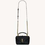 YSL College Mini Chain Bag in Shiny Crackled Leather