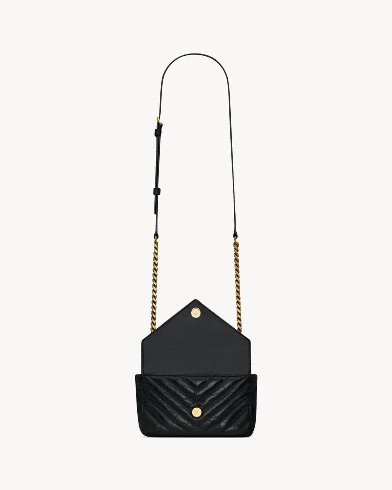YSL College Mini Chain Bag in Shiny Crackled Leather - Image 4