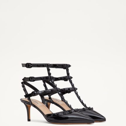 PATENT ROCKSTUD PUMPS WITH MATCHING STRAPS AND STUDS 65 MM