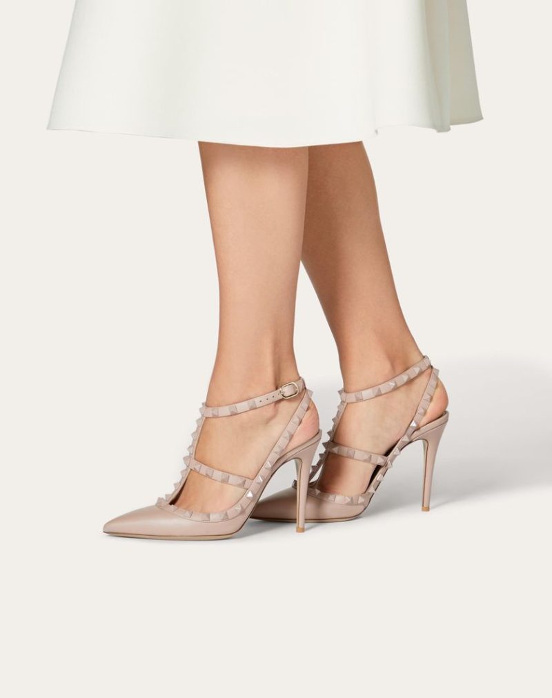 ROCKSTUD ANKLE STRAP PUMP WITH TONAL STUDS 100 MM - Image 3