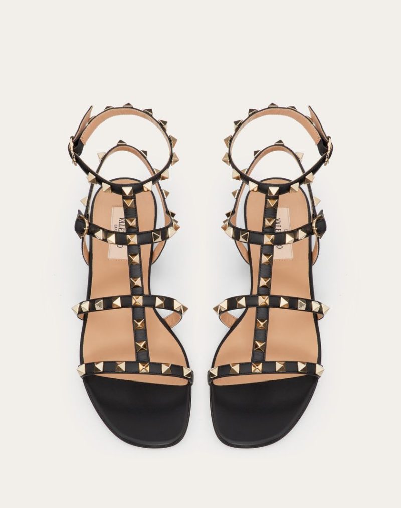 ROCKSTUD FLAT CALFSKIN SANDAL WITH STRAPS - Image 4