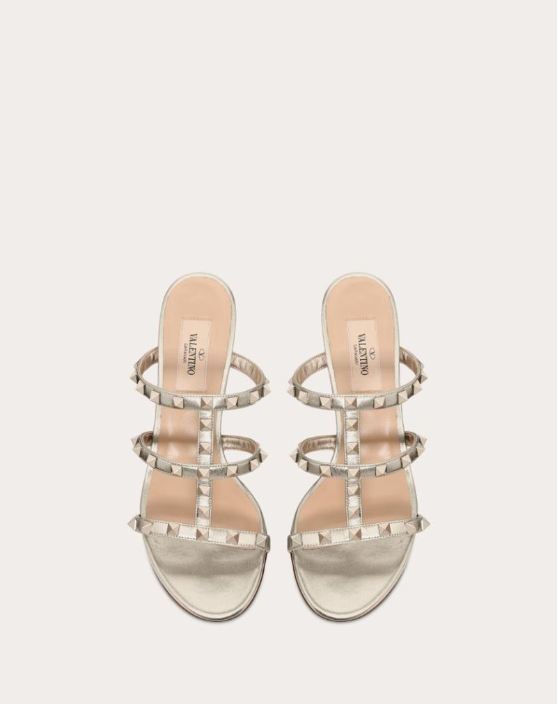 ROCKSTUD METALLIC CALFSKIN LEATHER SLIDE SANDAL 60 MM - Image 2