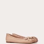 ROCKSTUD PATENT LEATHER BALLERINA