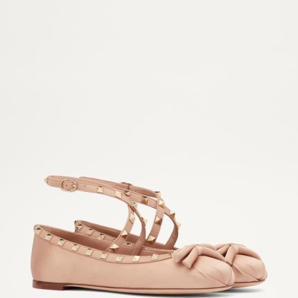 ROCKSTUD SATIN BALLERINA
