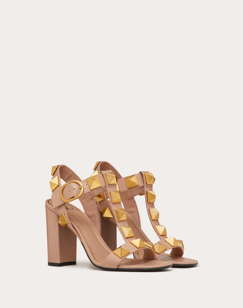 ROMAN STUD CALFSKIN SANDAL 90 MM